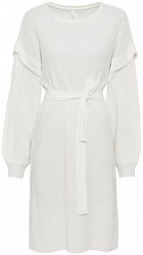 Sukienka dzianinowa z wiązanym paskiem  Bonprix