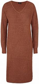 Sukienka dzianinowa  z dekoltem w serek, w długości do kolan  Bonprix