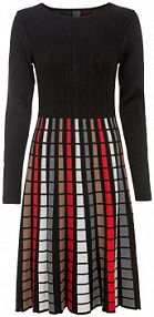 Sukienka dzianinowa w kratę  Bonprix