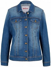 Kurtka dżinsowa ze stretchem, basic  damska Bonprix