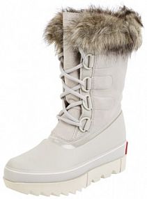 Kozaki ze skóry ze sztucznym futrem model Joan Next — wodoodporne Sorel białe damskie