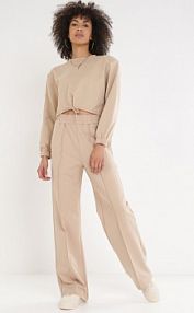 Beżowe spodnie Szerokie Geniriel Renee damskie