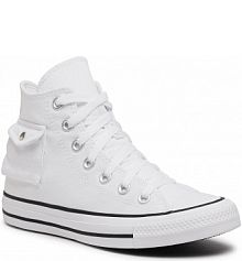 Półbuty sznurowane Converse białe damskie Ctas Pocket Hi 167045C