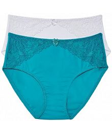 Figi maxi z koronką (2 pary)  Bonprix