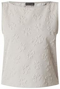 Top bluzkowy z fakturowanym wzorem Emporio Armani szary damski EAN ANK04T.A2107