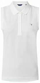 Top z kołnierzykiem polo Gant biały damski