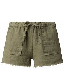 Szorty z lnu model Douglas Hawston banana moon oliwkowe damskie EAN DOUGLAS HAWSTON