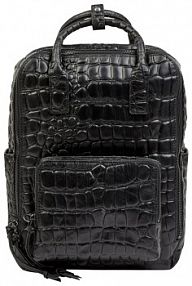 Plecak z imitacji skóry krokodyla model Annie liebeskind berlin czarny damski