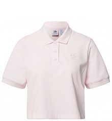 Koszulka polo krótka z wyhaftowanym logo adidas Originals różowa damska EAN H56470