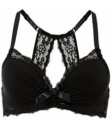 Biustonosz z usztywnianymi miseczkami z koronkowym tyłem typu bokserka  Bonprix