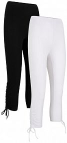 Legginsy rybaczki z marszczeniem (2 pary)  damskie Bonprix