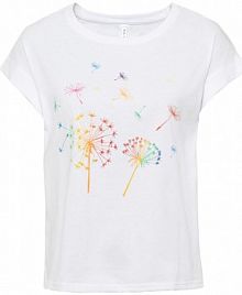 T-shirt z nadrukiem z roślinnym motywem  damski Bonprix