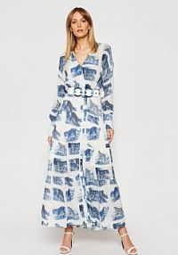 Sukienka koszulowa Silvian Heach niebieska 