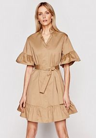 Sukienka koszulowa Silvian Heach brązowa 
