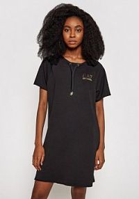 Sukienka dzianinowa EA7 Emporio Armani czarna 3KTA55 TJ9RZ 1200  Regular Fit