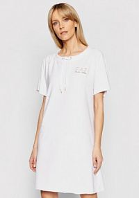 Sukienka dzianinowa EA7 Emporio Armani biała Codzienna