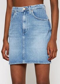 Spódnica jeansowa Wrangler granatowa Mom W22VJH28X  Slim Fit