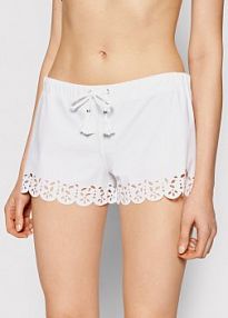 Szorty Banana Moon białe damskie Plażowe Meow Huawei L2310  Regular Fit