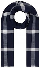 Szal z wełny Windsor niebieski damski