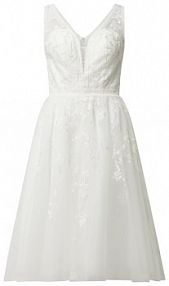 Suknia ślubna z siateczki i koronki luxuar biała EAN 7539-short-P