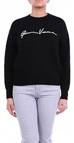Versace Jeans Couture Sweter z kr\u00f3tkim r\u0119kawem czarny W stylu casual Moda Swetry Swetry z krótkim rękawem 