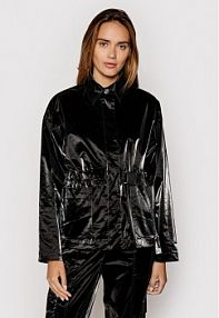 Kurtka skórzana Remain czarna damska Z imitacji skóry