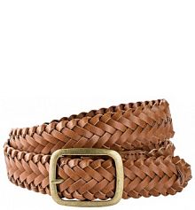 Pasek pleciony z matową sprzączką  damski Bonprix