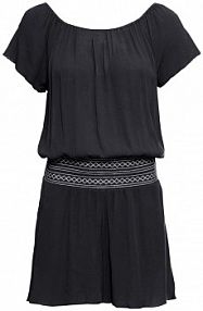 Kombinezon z kreszowanego materiału z haftem  Bonprix