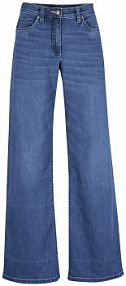 Dżinsy wide leg, mid waist, z wygodnym pasem  damskie Bonprix