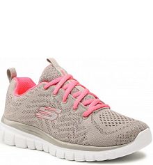 Półbuty sznurowane Skechers szare damskie