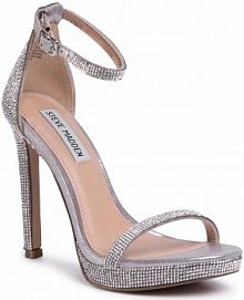 Sandały na obcasie Steve Madden srebrne