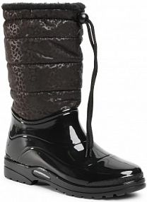 Kalosze Scholl czarne damskie New Vestmann F27627 Black/Black Leopard