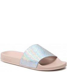 Klapki MICHAEL Michael Kors srebrne, różowe damskie Gilmore Slide 40S1GMFA1M Silver Multi