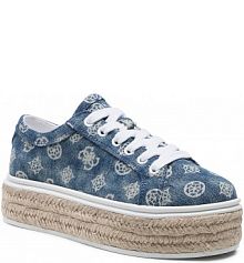 Espadryle na koturnie Guess niebieskie Propert3 FL6P3R DEN12 DENIM