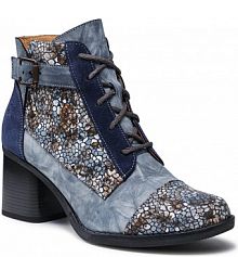 Botki na obcasie Maciejka niebieskie