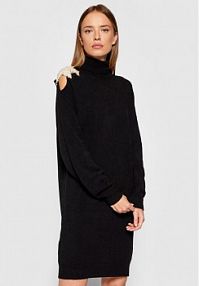 Sukienka dzianinowa Ermanno Firenze czarna MG16PAT  Regular Fit