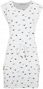 Sukienka shirtowa z rękawami motylkowymi i nadrukiem  Bonprix