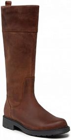 Kozaki Clarks brązowe damskie Orinoco2 Hi 261516744 Tan Warmlined Leather