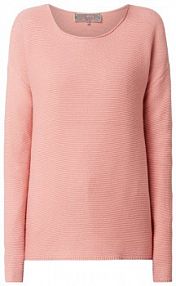 Sweter z przedłużonym tyłem Lieblingsstück różowy damski