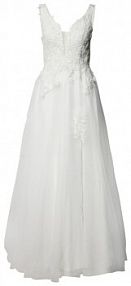 Suknia ślubna z haftami i cekinami Mascara biała EAN MC181403