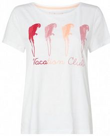 T-shirt z wyhaftowanym motywem model Daleni Lieblingsstück biały damski