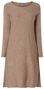 Sukienka z dzianiny z ukośnie skrojonymi rękawami Lieblingsstück beżowa