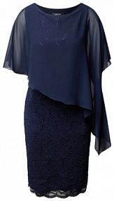 Sukienka koktajlowa o długości do kolan z cekinowym obszyciem Swing niebieska EAN 77760410