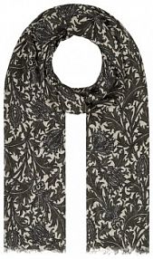 Szal we wzory na całej powierzchni Windsor oliwkowy damski