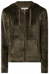 Bluza rozpinana z imitacji aksamitu banana moon oliwkowa damska EAN Fresco Sealake