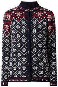 Kardigan z żywej wełny model Brimse Dale of Norway niebieski