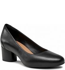 Półbuty na obcasie Clarks czarne Un Cosmo Dress 261517164 Black Leather