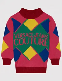 Versace Collection We\u0142niany sweter fiolet W stylu casual Moda Swetry Wełniane swetry 
