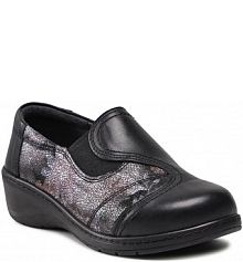 Półbuty na koturnie Comfortabel czarne 940083 01 Schwarz