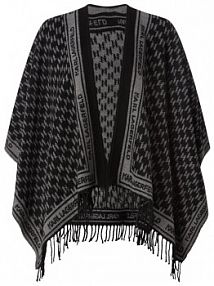 Ponczo z wełny Karl Lagerfeld czarne